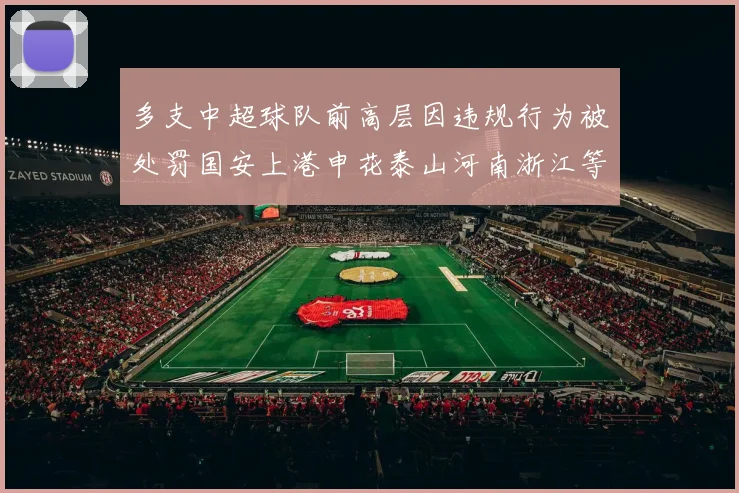 多支中超球队前高层因违规行为被处罚国安上港申花泰山河南浙江等队受影响